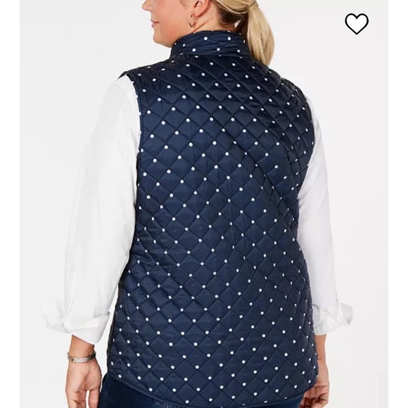 Karen Scott Plus Size Polka Dot Quilted Vest 2X - Picture 8 of 16